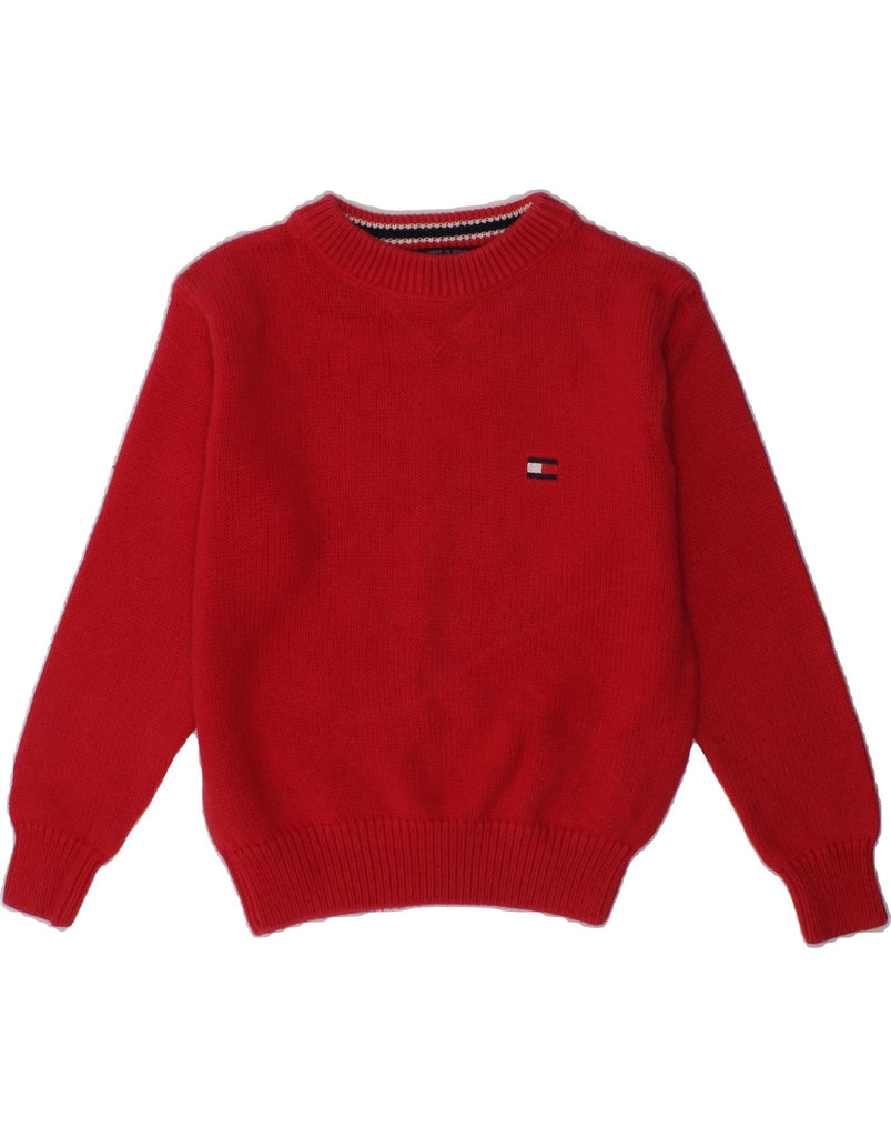 TOMMY HILFIGER Boys Crew Neck Jumper Sweater 3-4 Years Red Cotton | Vintage Tommy Hilfiger | Thrift | Second-Hand Tommy Hilfiger | Used Clothing | Messina Hembry 