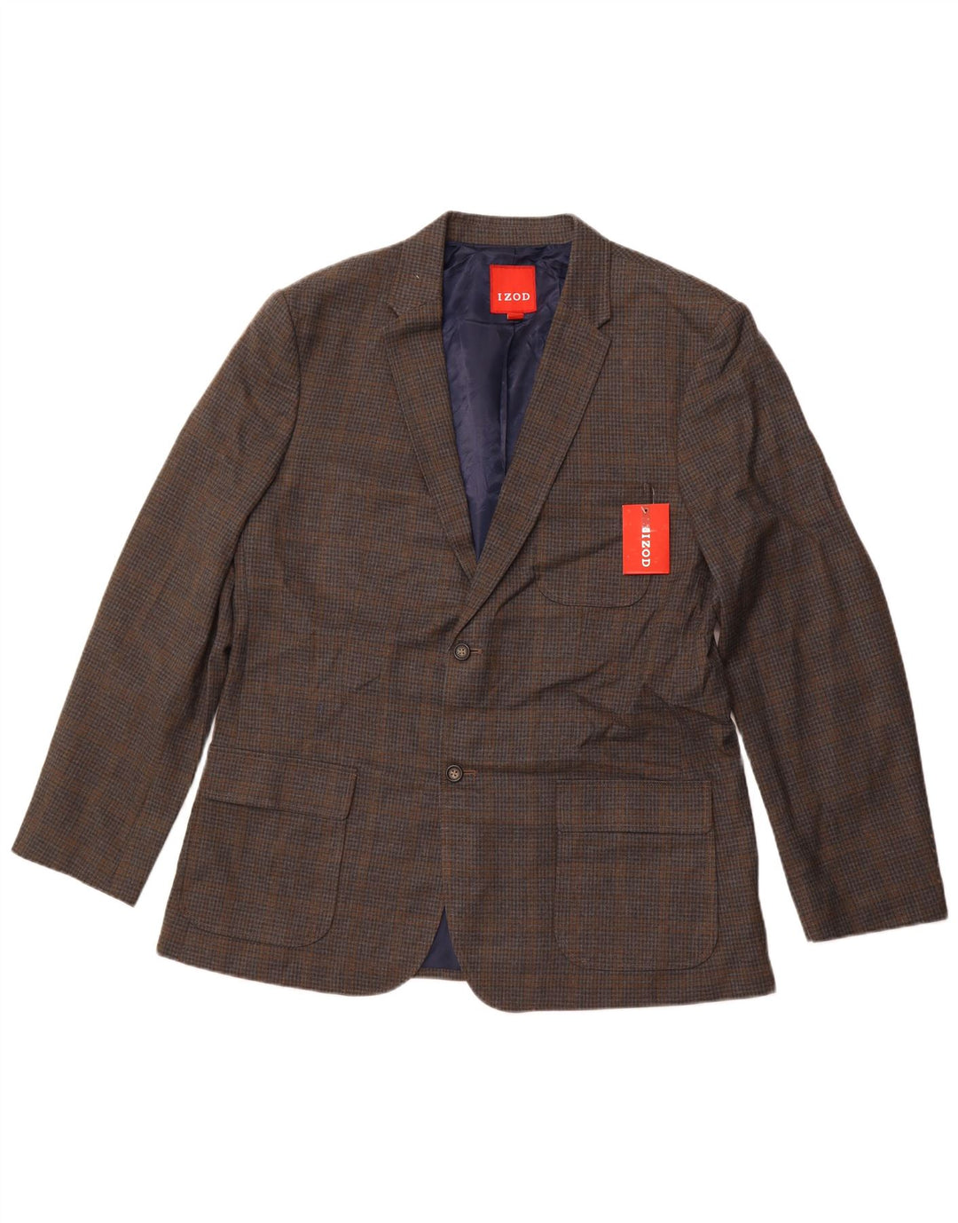 IZOD Mens 2 Button Blazer Jacket UK 42 XL Grey Check Polyester