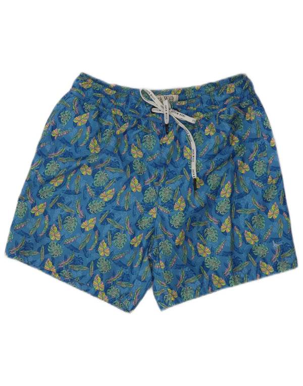 Jack Wills Mens Swimming Shorts XS  Blue Floral Polyester Hawaiian