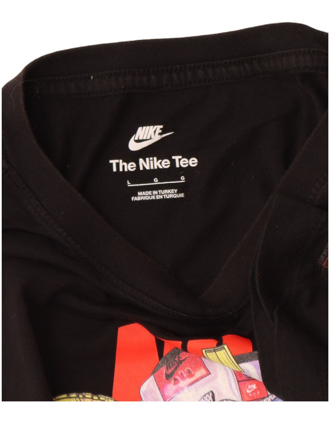 Nike Mens Graphic T-Shirt Top Large Black Cotton