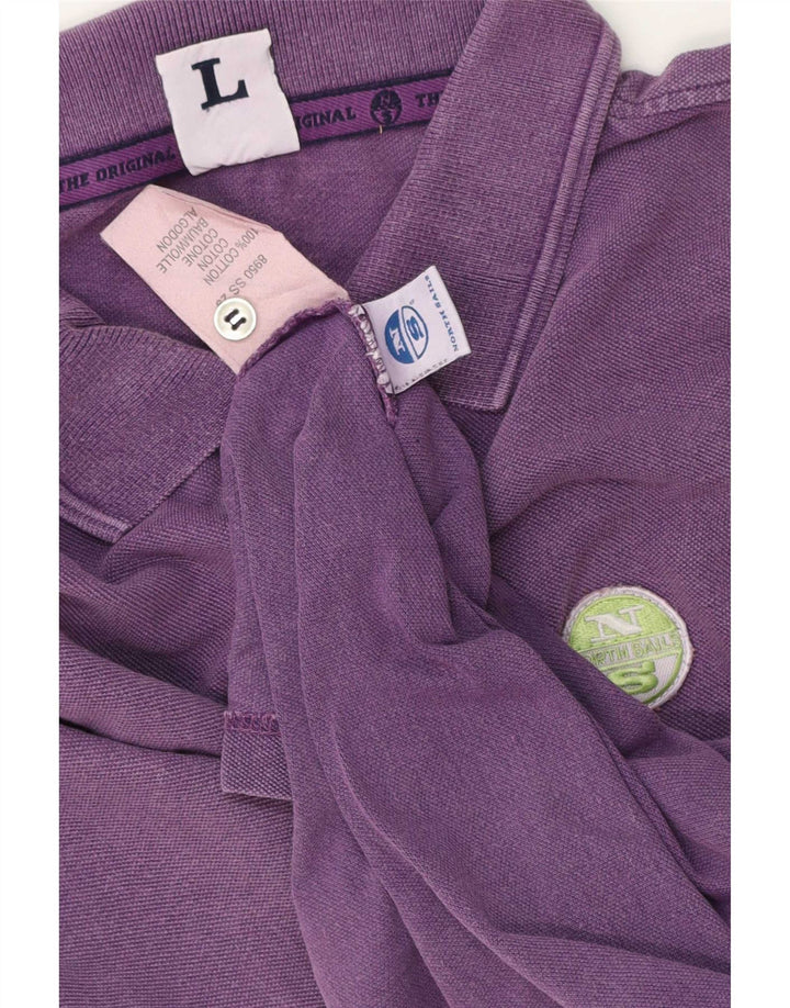 North Sails Mens Polo Shirt Large Purple Cotton