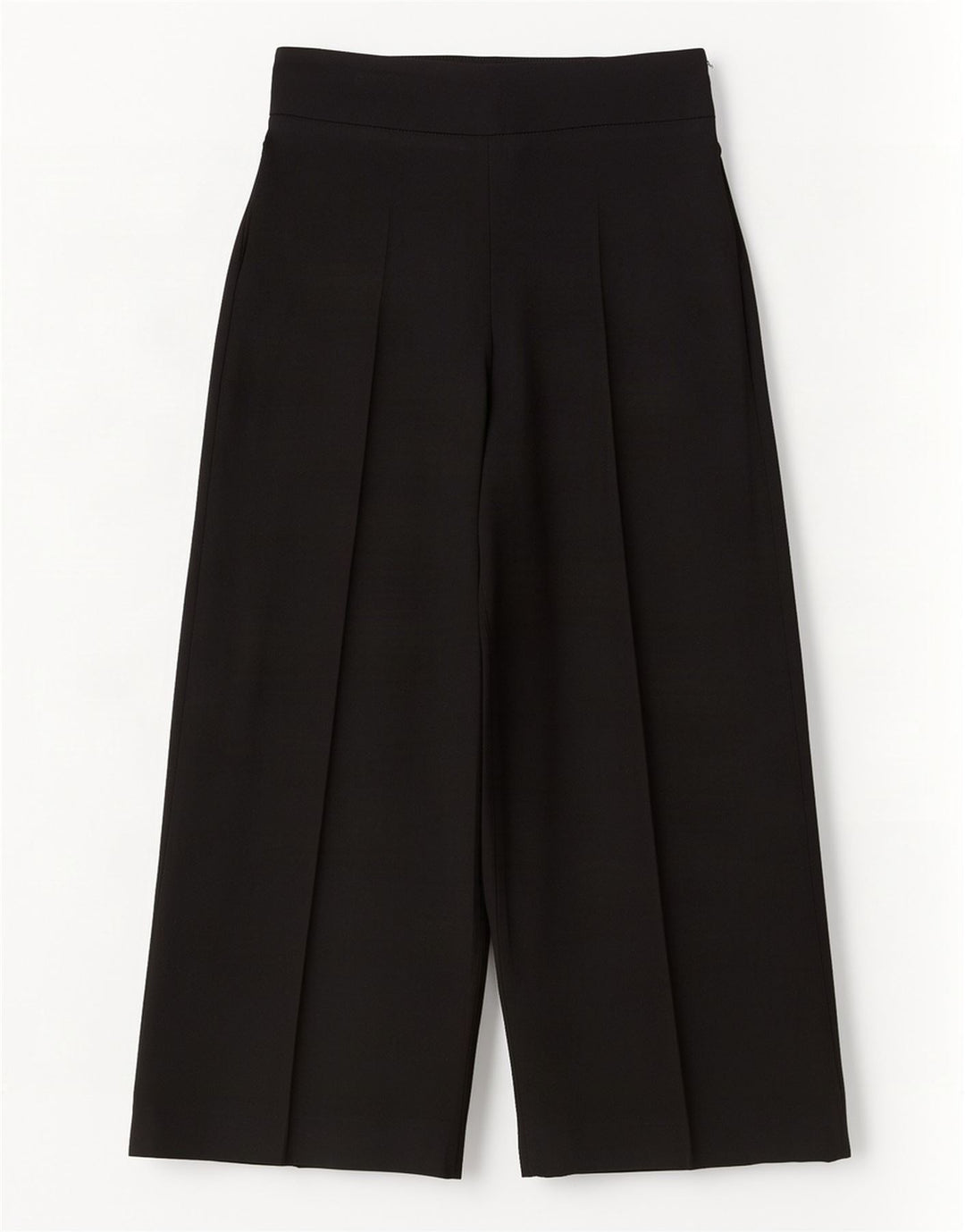Zara Womens Wide Leg Cropped Trousers Medium W28 L25 Black Polyester