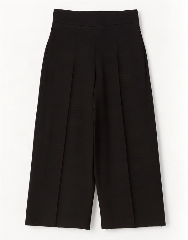 Zara Womens Wide Leg Cropped Trousers Medium W28 L25 Black Polyester
