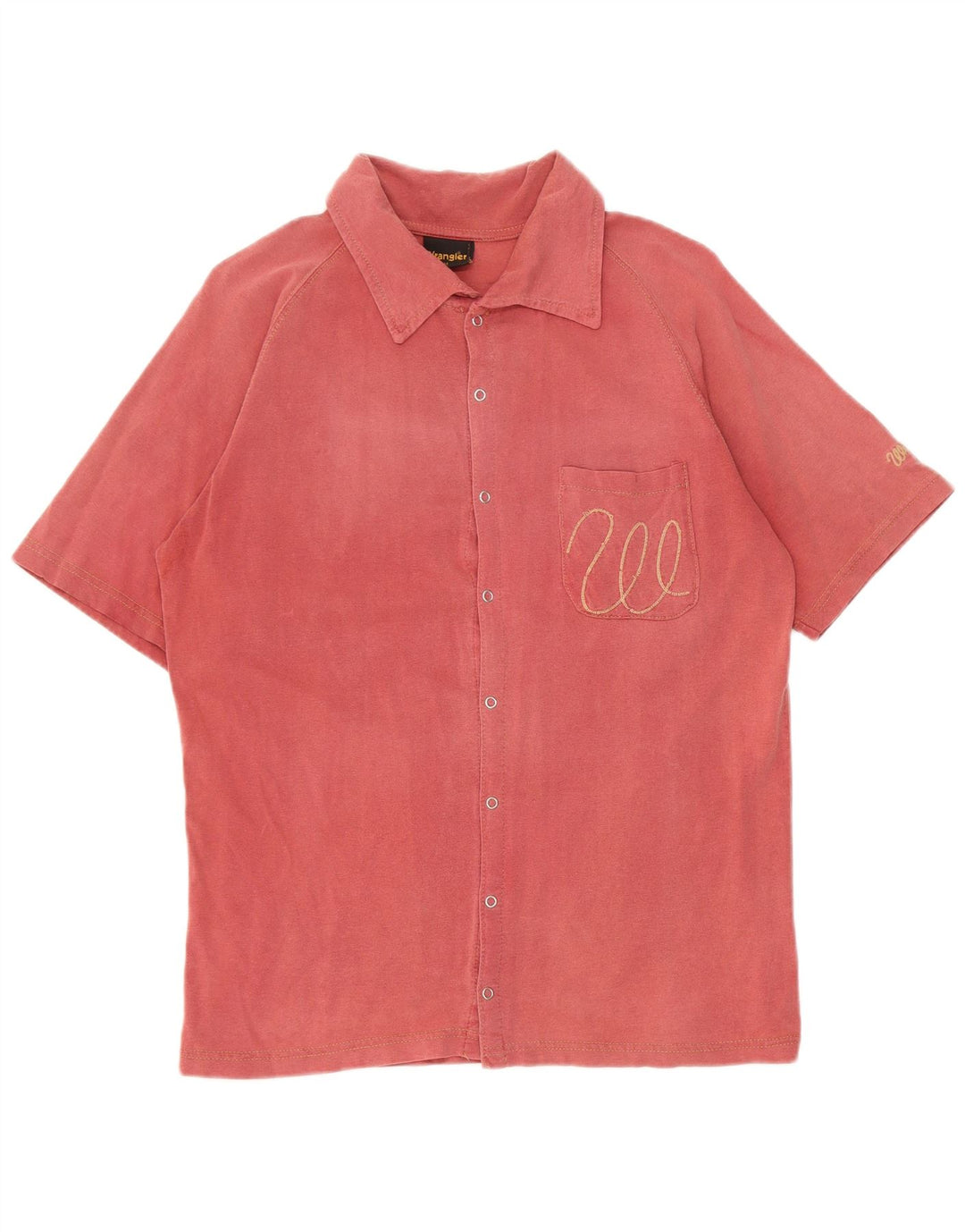 Wrangler Mens Short Sleeve Shirt Medium Red