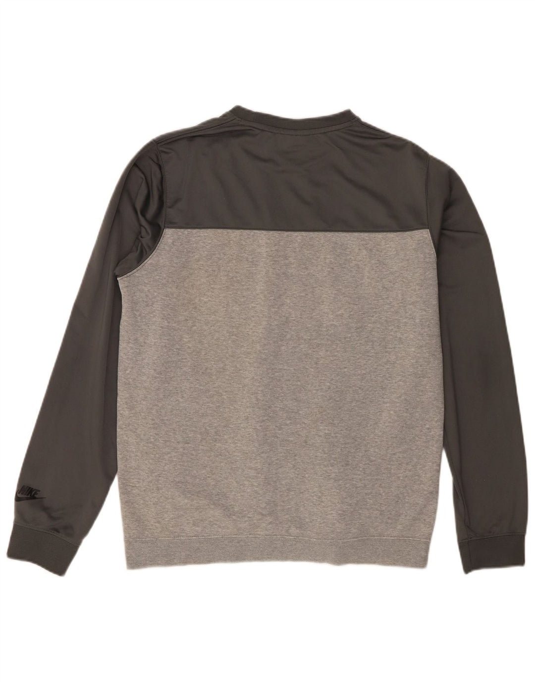 Nike Mens Graphic Sweatshirt Jumper Medium Grey Colourblock Cotton