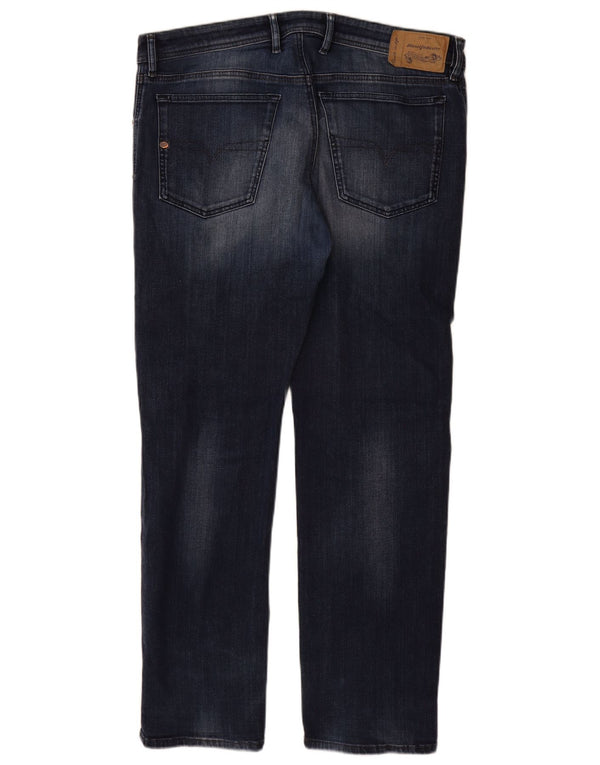 Diesel Mens Waykee Regular Straight Jeans W36 L32 Navy Blue Cotton