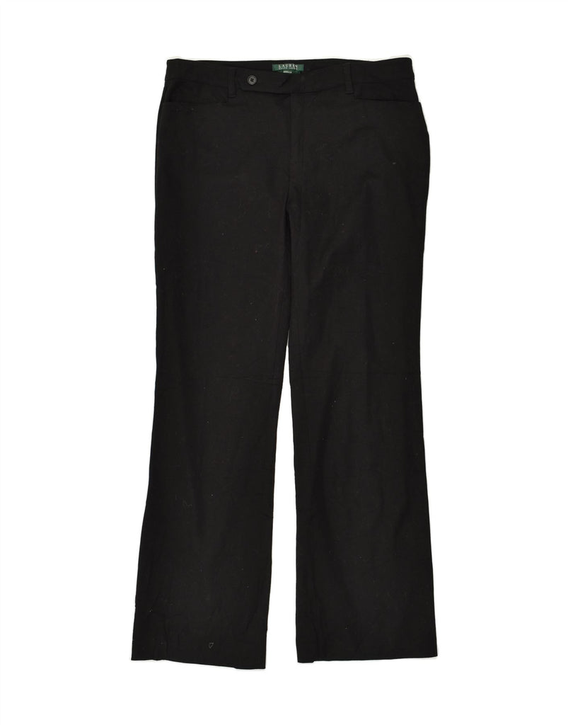 RALPH LAUREN Womens Bootcut Casual Trousers US 14 XL W36 L32 Black Cotton | Vintage Ralph Lauren | Thrift | Second-Hand Ralph Lauren | Used Clothing | Messina Hembry 