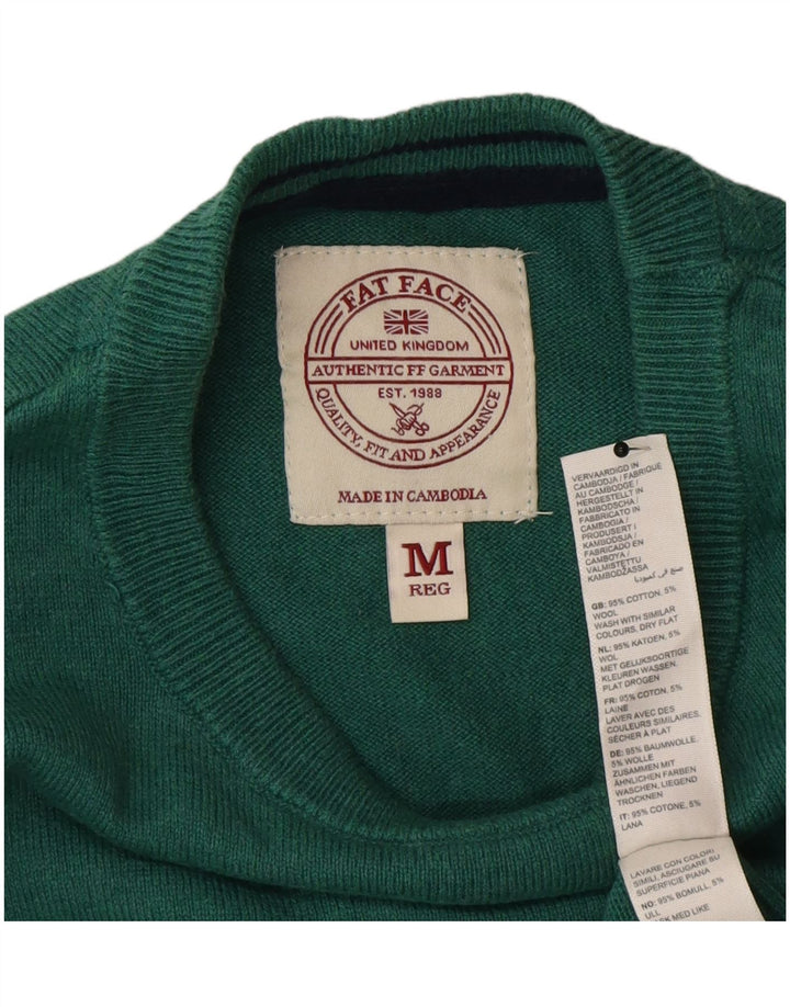 Fat Face Mens Crew Neck Jumper Sweater Medium Green Cotton