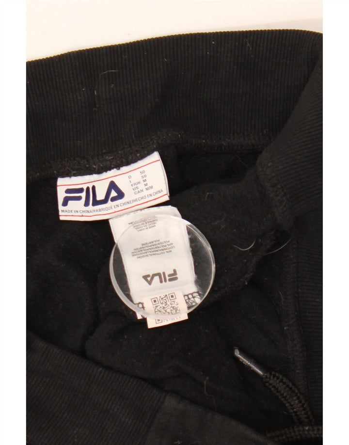 Fila Mens Graphic Tracksuit Trousers Joggers Medium Black Cotton