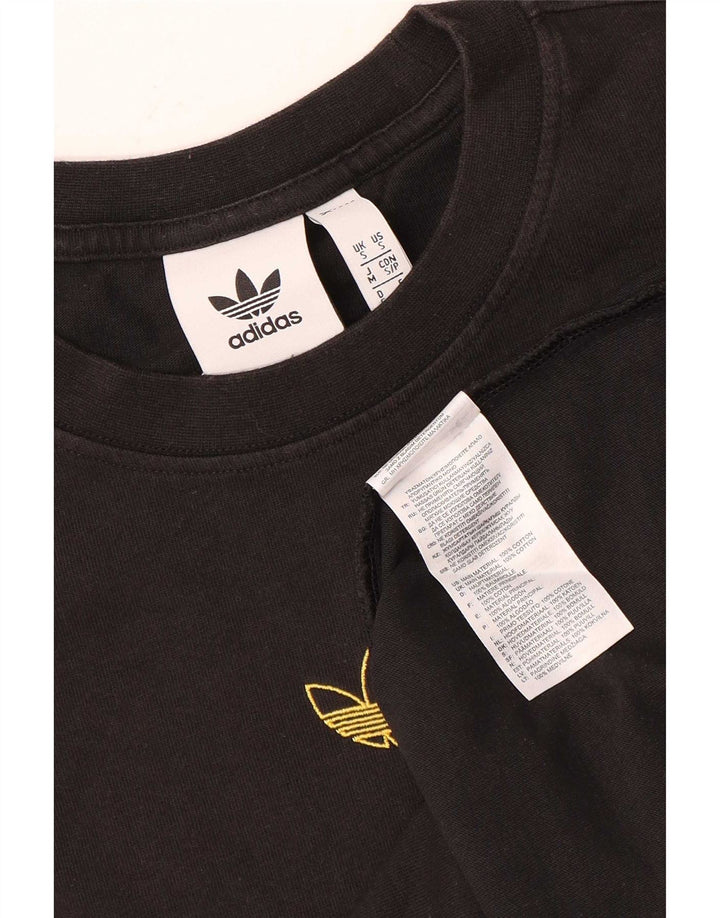 Adidas Mens T-Shirt Top Small Black Cotton