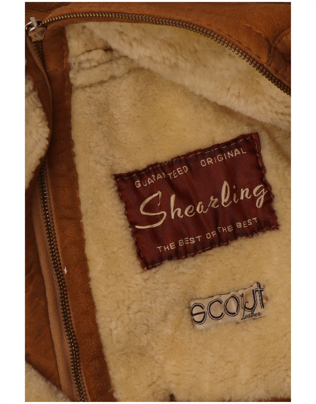 Vintage Mens Shearling Jacket UK 36 Small Beige Shearling