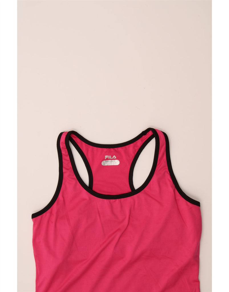 FILA Womens Vest Top UK 14 Medium Pink Vintage Fila and Second-Hand Fila from Messina Hembry 