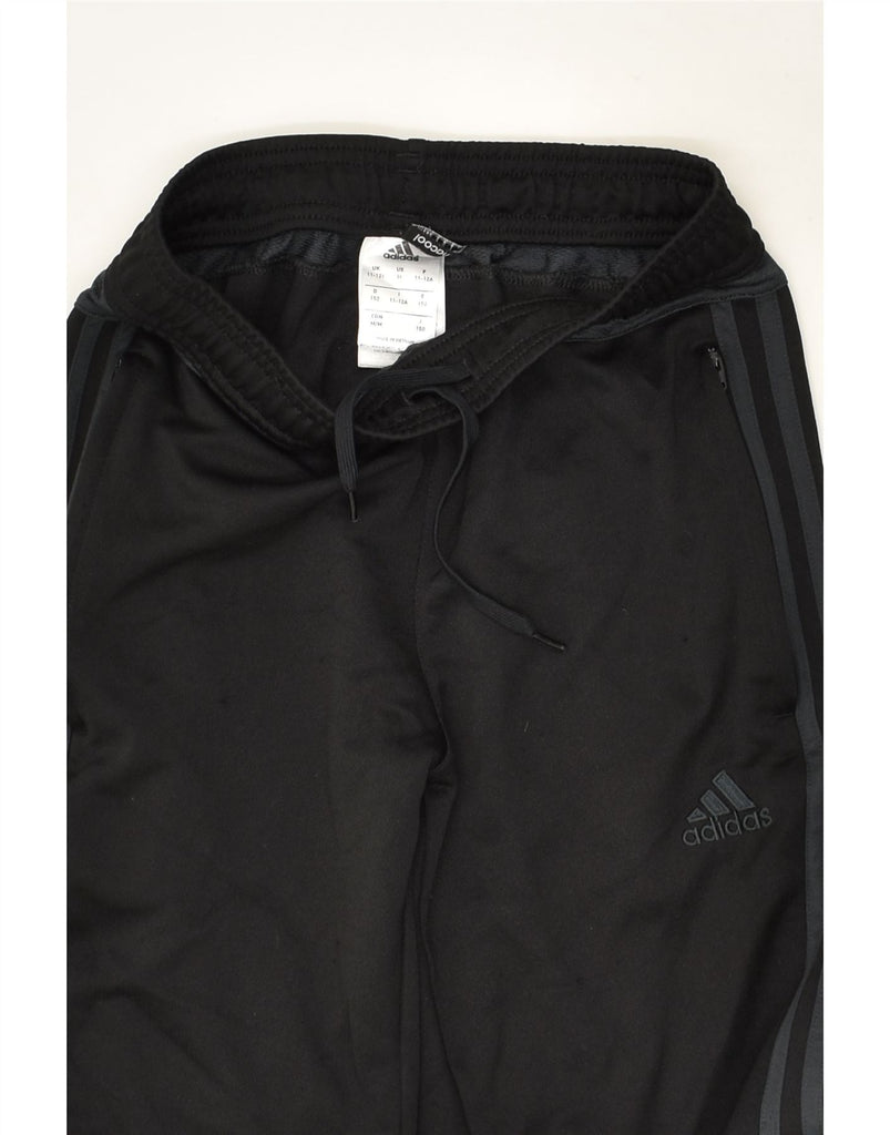 ADIDAS Boys Tracksuit Trousers 11-12 Years Black Polyester | Vintage Adidas | Thrift | Second-Hand Adidas | Used Clothing | Messina Hembry 