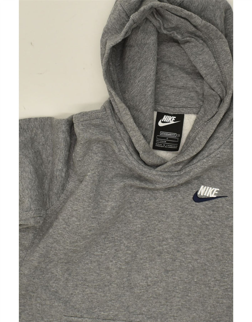 NIKE Boys Standard Fit Hoodie Jumper 12-13 Years Large Grey Cotton | Vintage Nike | Thrift | Second-Hand Nike | Used Clothing | Messina Hembry 