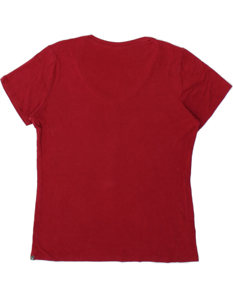 EDDIE BAUER Womens T-Shirt Top UK 18 XL Red Cotton | Vintage Eddie Bauer | Thrift | Second-Hand Eddie Bauer | Used Clothing | Messina Hembry 