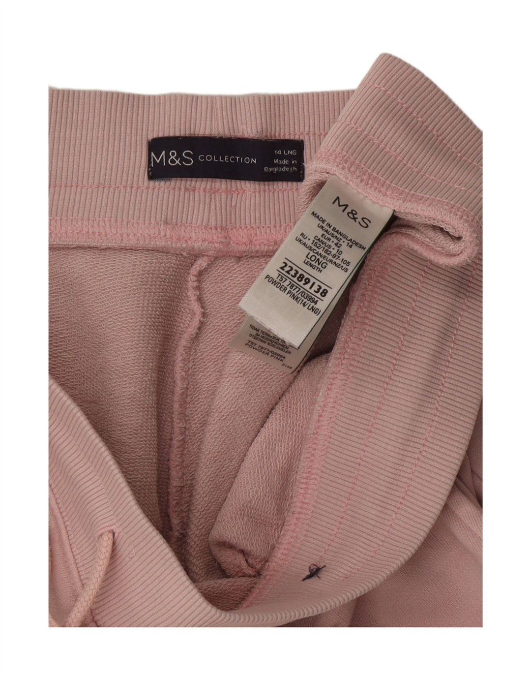 MARKS & SPENCER Womens Tracksuit Trousers Joggers UK 14 Medium Pink Cotton Vintage Marks & Spencer and Second-Hand Marks & Spencer from Messina Hembry 