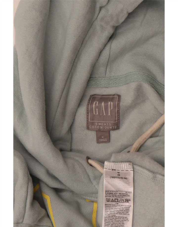 Gap Womens Graphic Oversized Hoodie Jumper UK 14 Medium Blue Cotton
