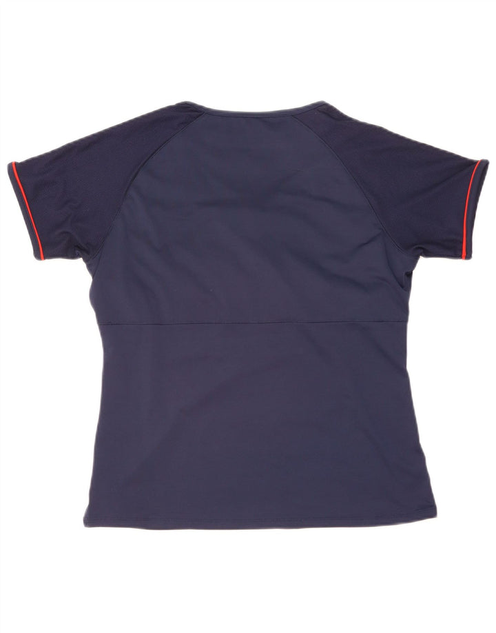 Fila Womens T-Shirt Top UK 14 Medium Navy Blue Polyester