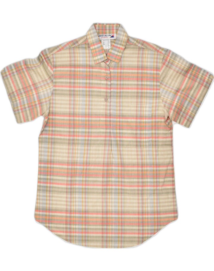 VINTAGE Womens Short Sleeve Pullover Shirt US 6 Medium Multicoloured Check | Vintage | Thrift | Second-Hand | Used Clothing | Messina Hembry 