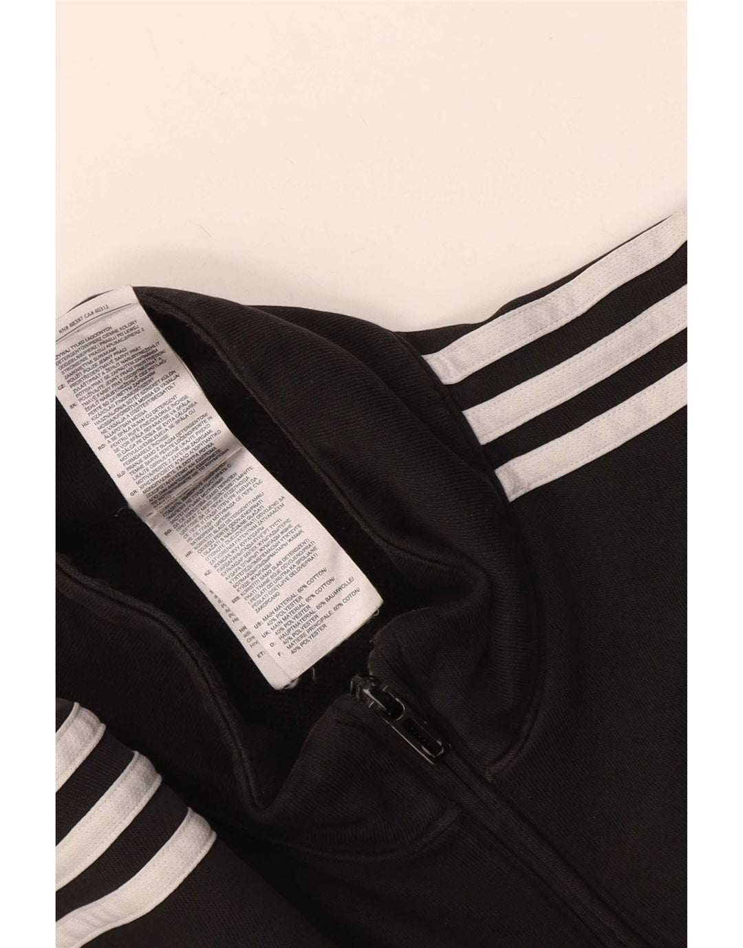 Adidas Mens Tracksuit Top Jacket Small Black Cotton