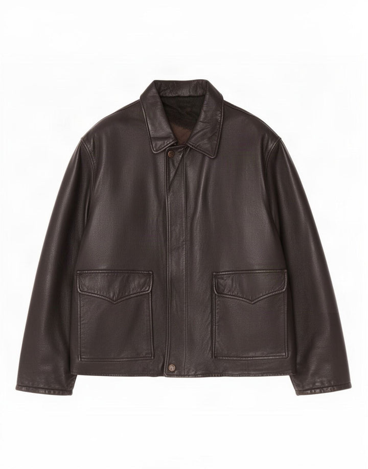 Vintage Mens Leather Jacket UK 42 XL Black