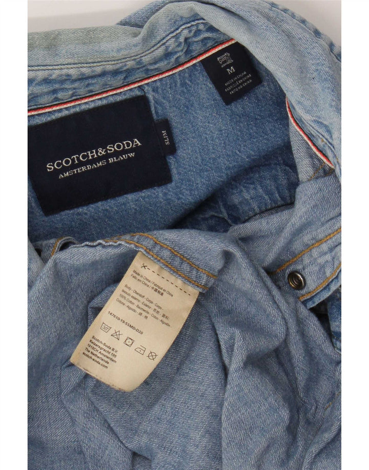 Scotch & Soda Mens Slim Denim Shirt Medium Blue Cotton