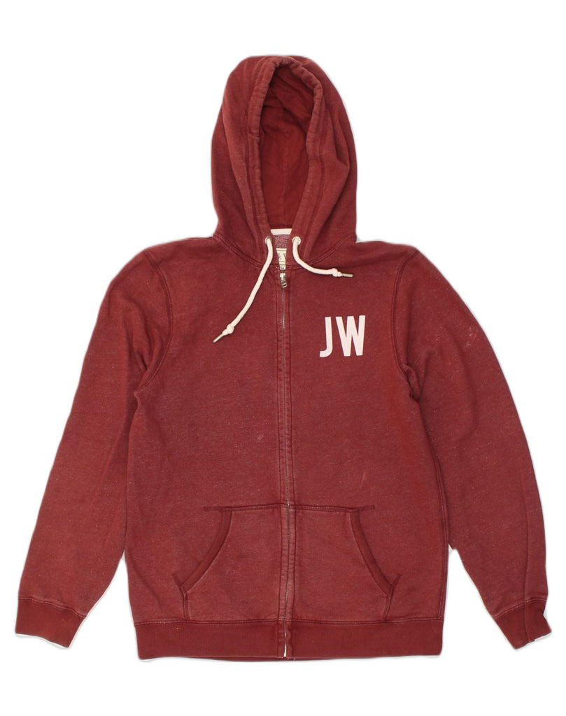 JACK WILLS Mens Graphic Zip Hoodie Sweater Medium Maroon Cotton | Vintage Jack Wills | Thrift | Second-Hand Jack Wills | Used Clothing | Messina Hembry 