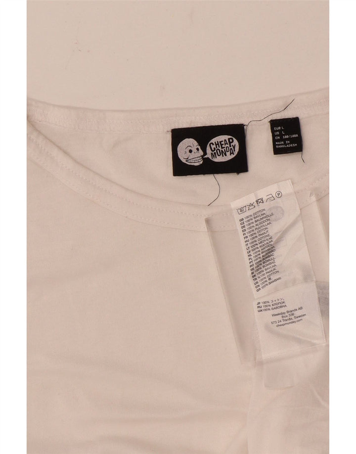 Cheap Monday Womens T-Shirt Top UK 16 Large White Cotton