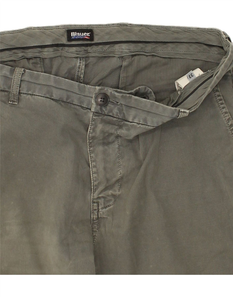 BLAUER Mens Slim Chino Trousers W33 L28 Grey Cotton | Vintage Blauer | Thrift | Second-Hand Blauer | Used Clothing | Messina Hembry 