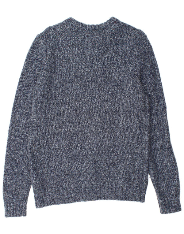 Fat Face Mens Crew Neck Jumper Sweater Small Navy Blue Flecked Wool