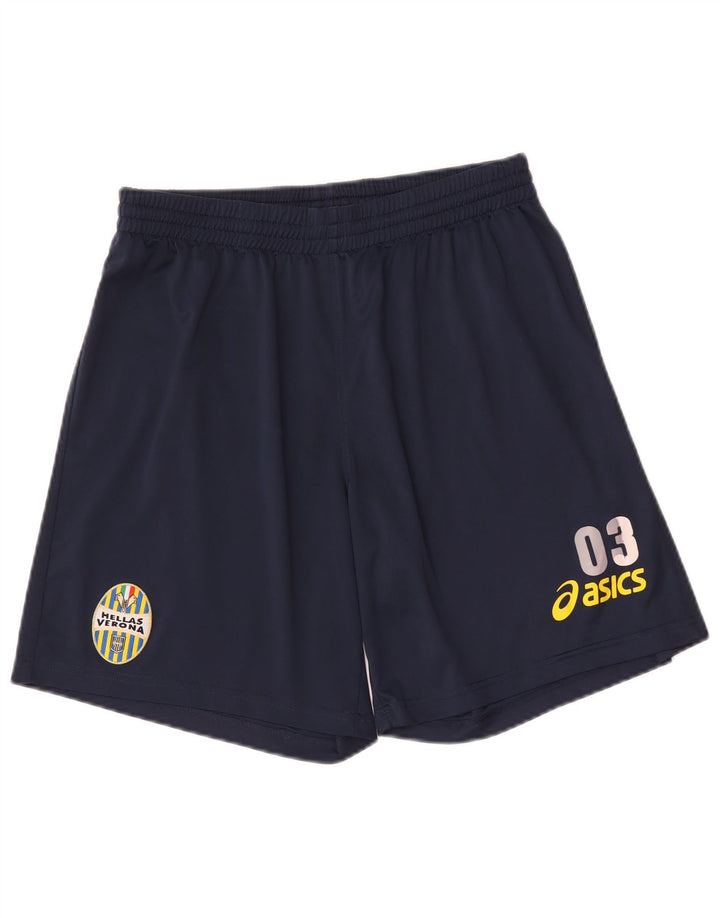 Asics Mens HELLAS VERONA Graphic Sport Shorts Medium Navy Blue Polyester