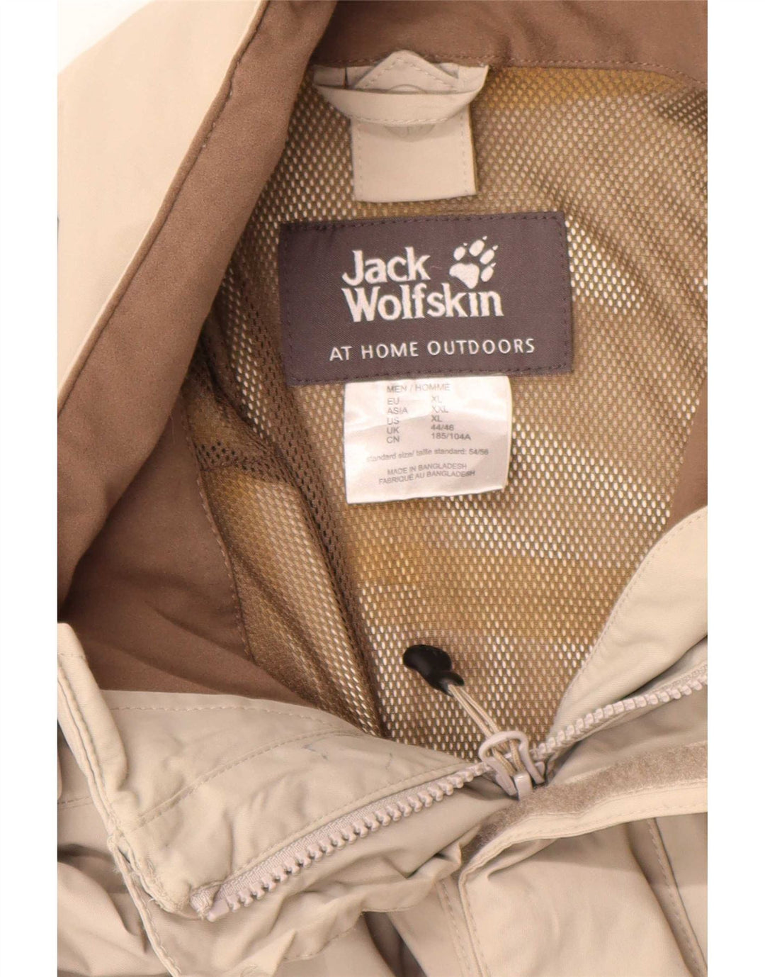 Jack Wolfskin Mens Rain Jacket UK 44/46 XL Beige Colourblock Polyamide
