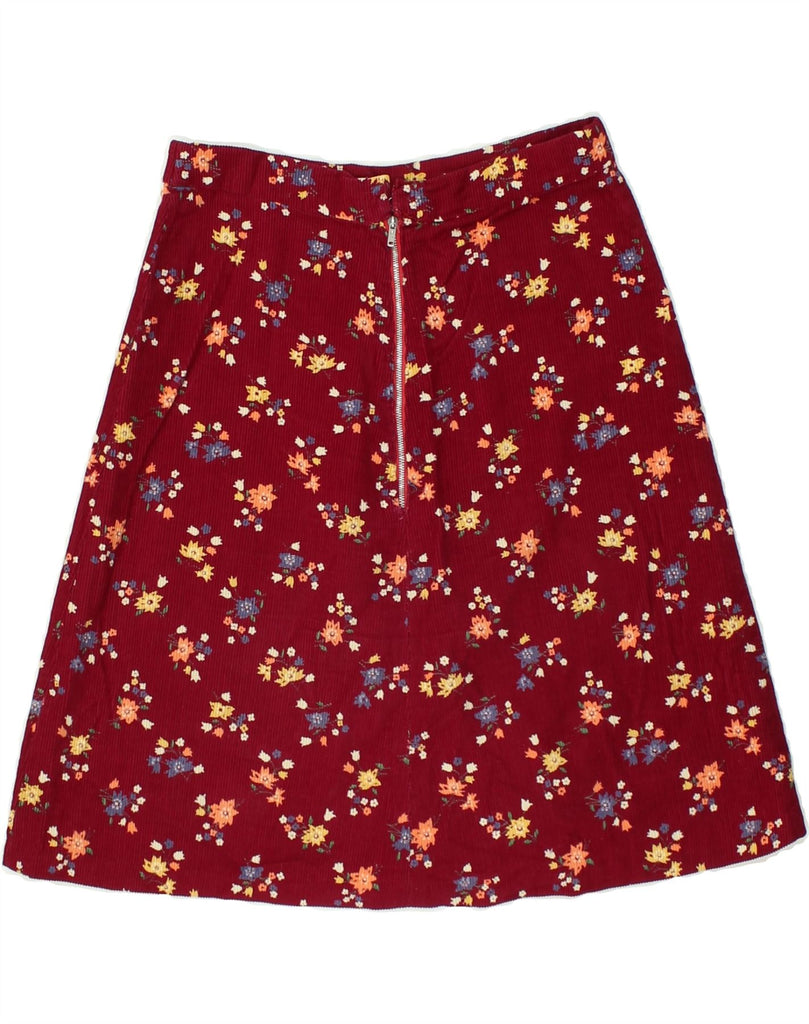 VINTAGE Womens A-Line Skirt W26 Small Red Floral | Vintage Vintage | Thrift | Second-Hand Vintage | Used Clothing | Messina Hembry 