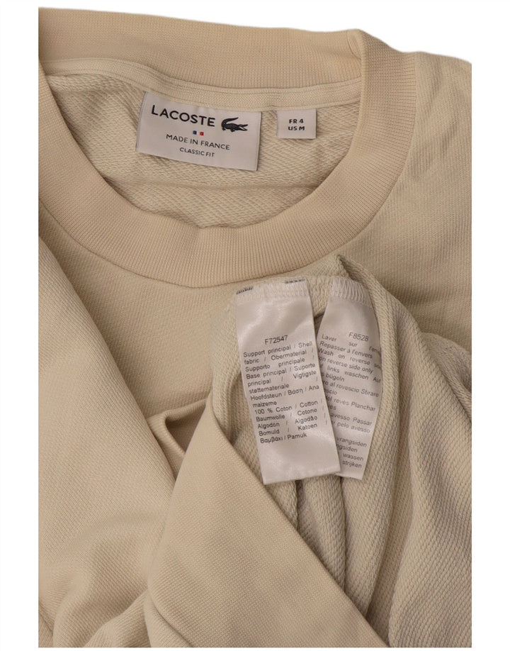 Lacoste Mens Graphic Classic Fit Sweatshirt Jumper Size 4 Medium Beige