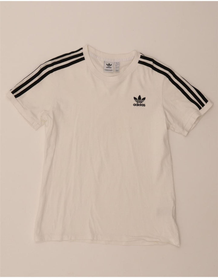 ADIDAS Womens T-Shirt Top UK 12 Medium White Cotton Vintage Adidas and Second-Hand Adidas from Messina Hembry 