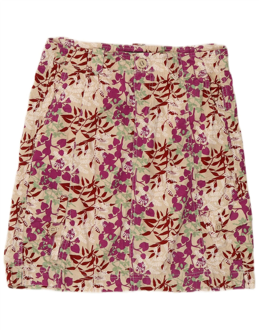 EDDIE BAUER Womens A-Line Skirt US 8 Medium W30  Beige Floral Cotton