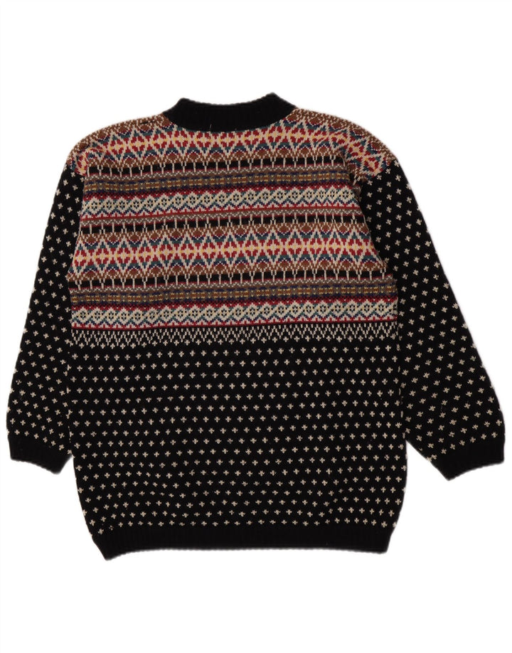 Esprit Mens Turtle Neck Jumper Sweater UK 36 Small Navy Blue Fair Isle