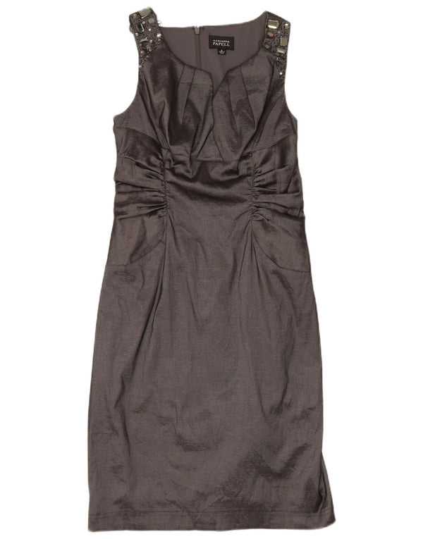 Adrianna Papell Womens Sleeveless Sheath Dress UK 12 Medium Grey Polyester
