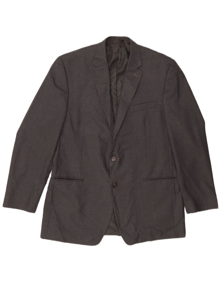 Chaps Mens 2 Button Blazer Jacket UK 44 2XL Grey Polyester