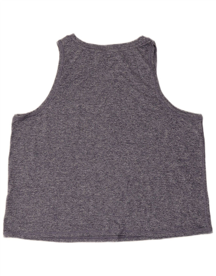 ATHLETA Womens Crop Vest Top UK 18 XL Navy Blue Flecked Polyester