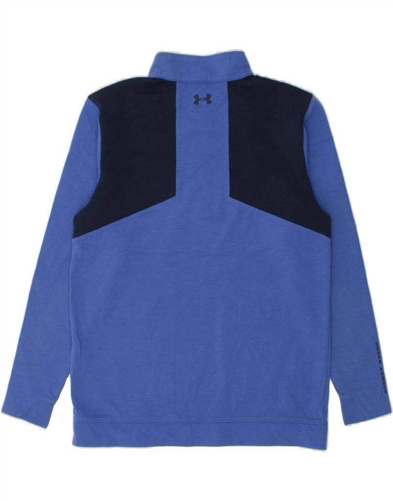 UNDER ARMOUR Womens Zip Neck Sweatshirt Jumper UK 14 Medium Blue | Vintage Under Armour | Thrift | Second-Hand Under Armour | Used Clothing | Messina Hembry 