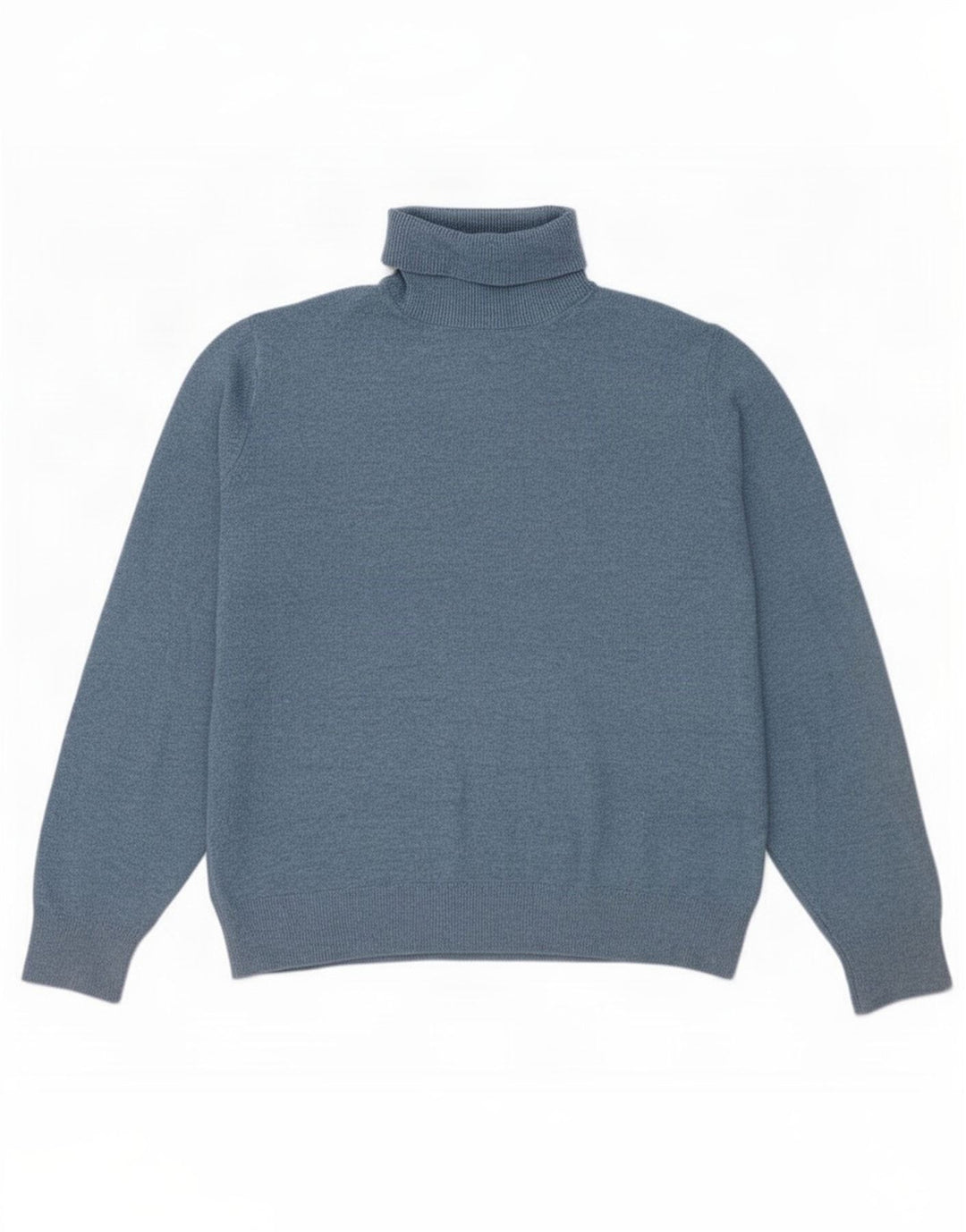 Marks & Spencer Womens Roll Neck Jumper Sweater UK 14 Medium Blue Polyester