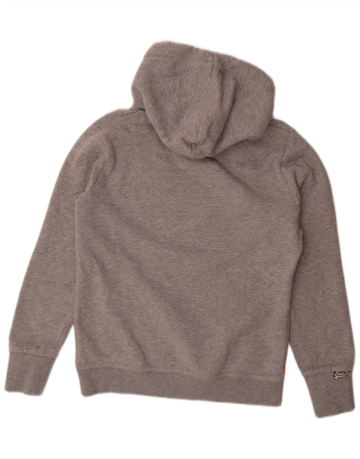 Superdry Mens Graphic Hoodie Jumper Medium Grey Flecked Cotton