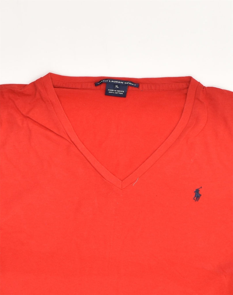 POLO RALPH LAUREN Womens T-Shirt Top UK 18 XL  Red Cotton | Vintage Polo Ralph Lauren | Thrift | Second-Hand Polo Ralph Lauren | Used Clothing | Messina Hembry 