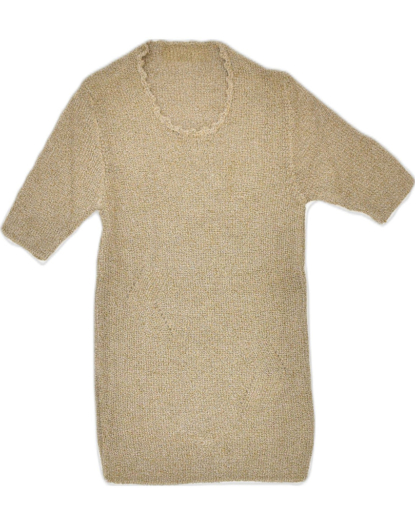 VINTAGE Womens Knit Top UK 6 XS Gold | Vintage | Thrift | Second-Hand | Used Clothing | Messina Hembry 