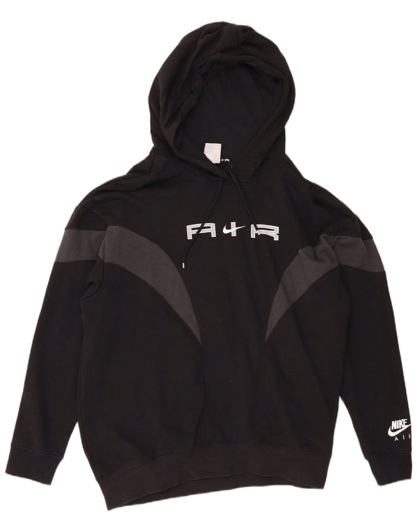 Nike Mens Graphic Loose Fit Hoodie Jumper Medium Black Colourblock Cotton