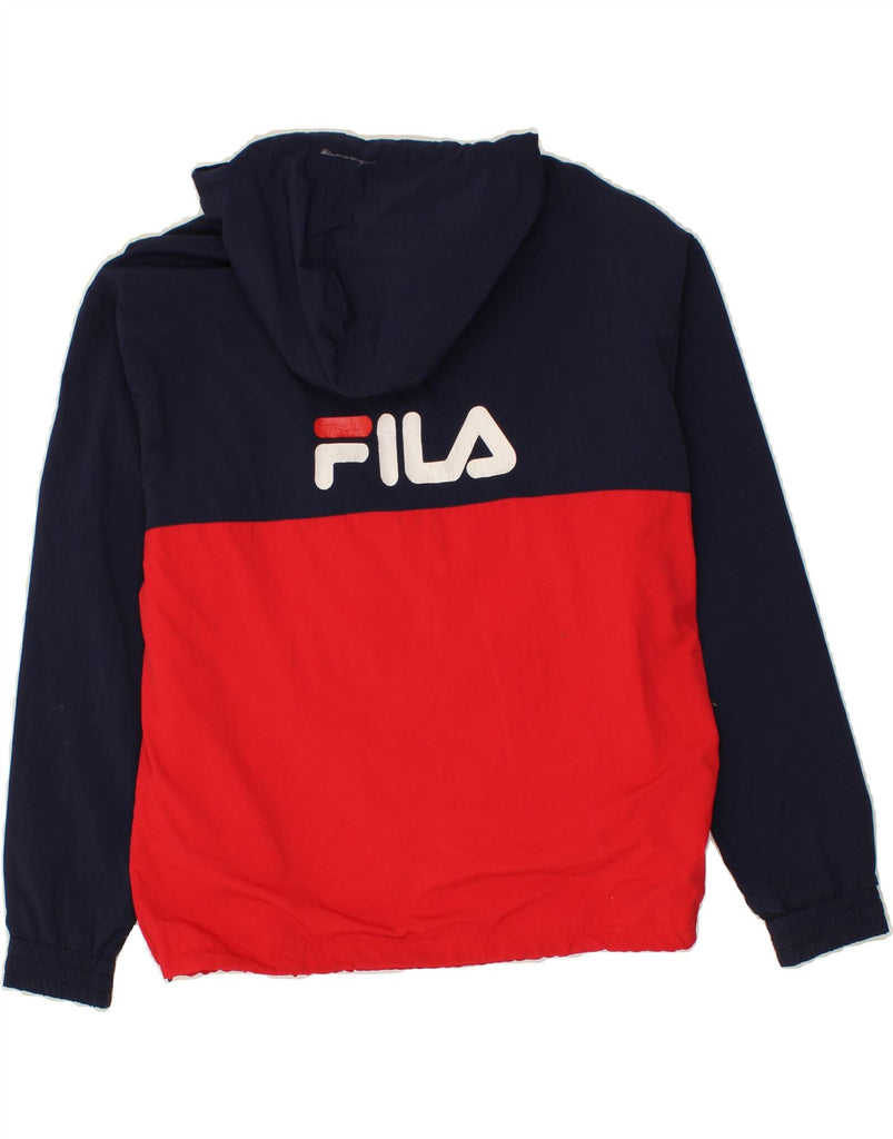 FILA Mens Hooded Zip Neck Tracksuit Top Jacket XS Navy Blue Colourblock Vintage Fila and Second-Hand Fila from Messina Hembry 