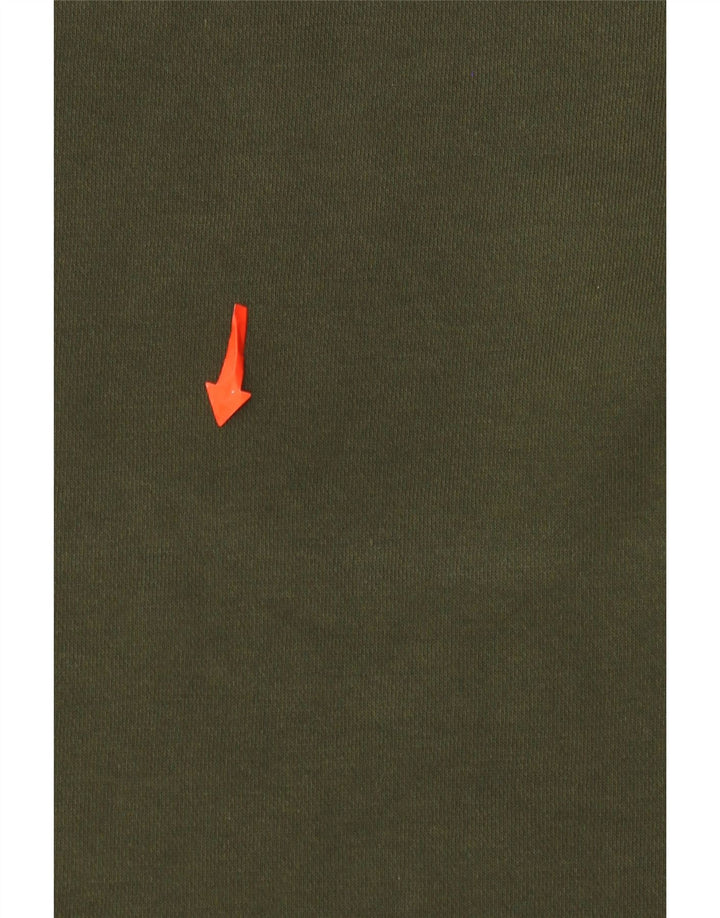 Adidas Mens Sweatshirt Jumper Small Khaki Colourblock Cotton