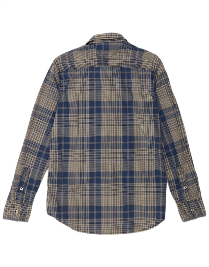 TOMMY HILFIGER Mens Custom Fit Shirt Small Blue Check Cotton