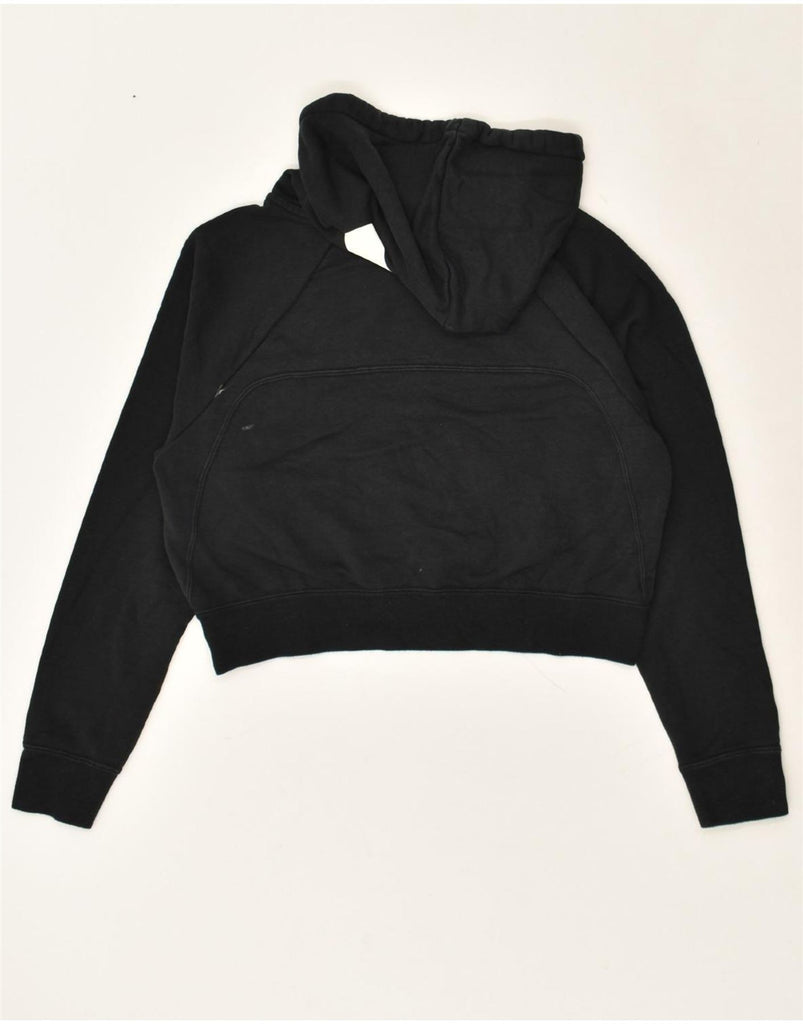 NIKE Womens Crop Hoodie Jumper UK 16 Large Black Cotton | Vintage Nike | Thrift | Second-Hand Nike | Used Clothing | Messina Hembry 